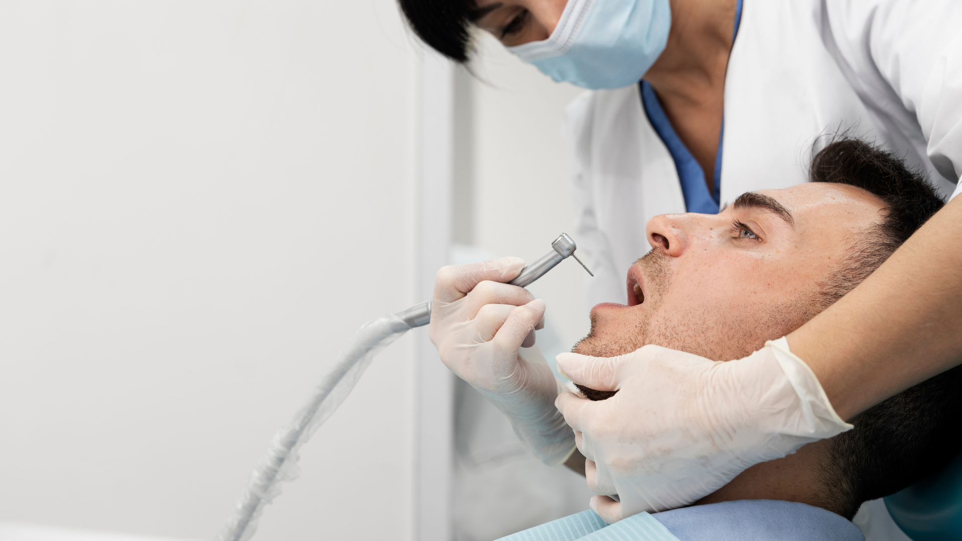 dentist doing checkup for dental health